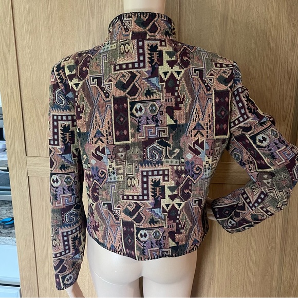 CHEYENNE OUTFITTERS M vintage geometric tapestry jacket coat blazer - Picture 10 of 10